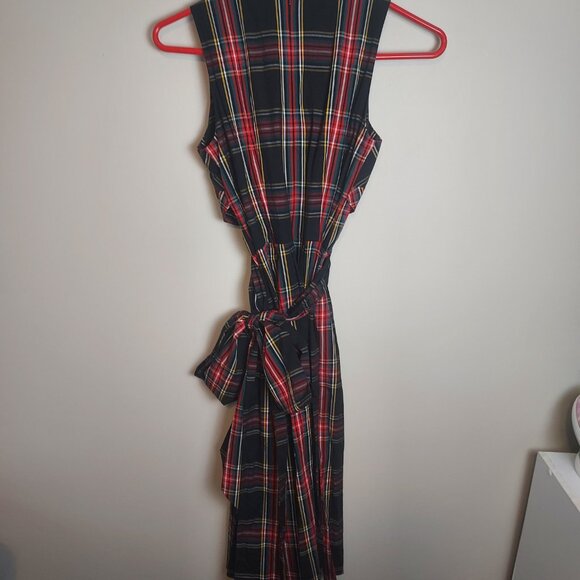 NWT J. Crew Factory Tartan V-neck wrap dress Stewart plaid. - Picture 5 of 5